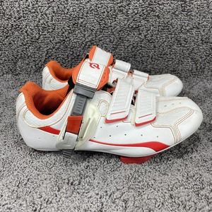 Peloton White Orange Bicycling Shoes Unisex Size 38